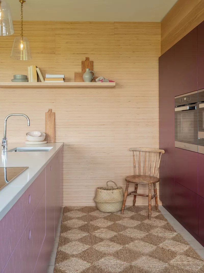 کاغذ دیواری طرح چوب آشپزخانه
