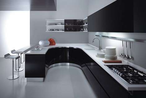 رنگ کف آشپزخانه سیاه و سفید