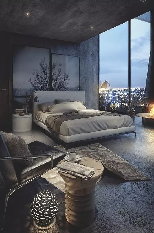 نمونه اتاق خواب صنعتی مینیمالیستی