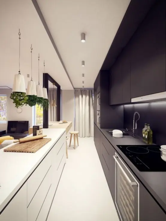 stylish and functional narrow kitchen design ideas 13 554x739 1