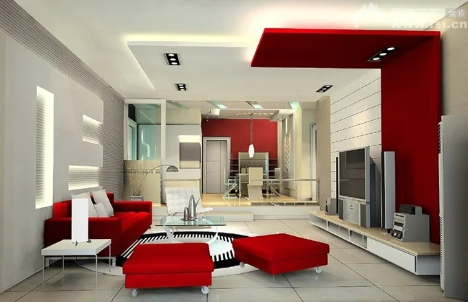 Interior design with red color combination 3