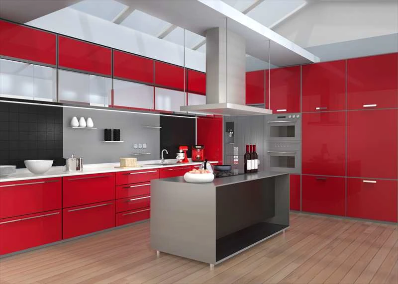 Interior design with red color combination 4