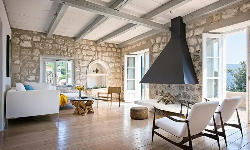 Living room stone wall model 13